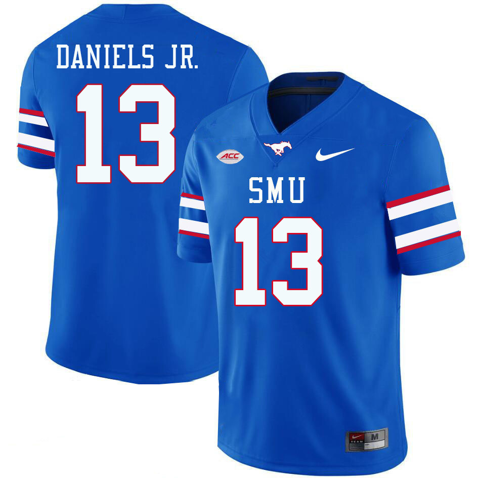 SMU Mustangs #13 Roderick Daniels Jr. College Football Jerseys Stitched Sale-Royal